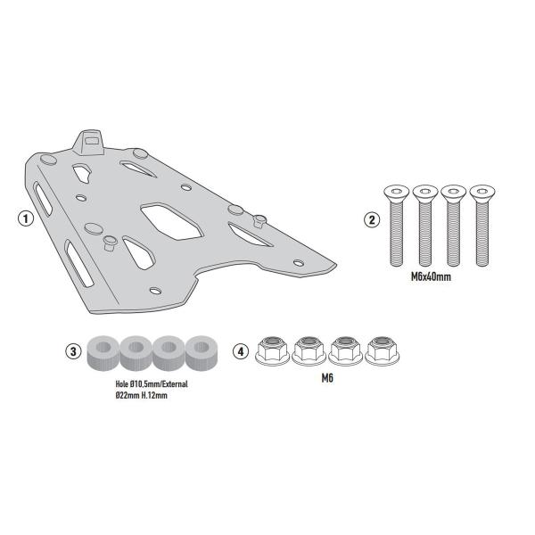 Attacco posteriore bauletto Givi Monokey BMW S1000XR 2020-2022