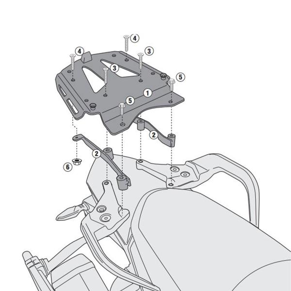 Rear rack Givi top cases Monokey KTM 1090 Adventure 2017-2019
