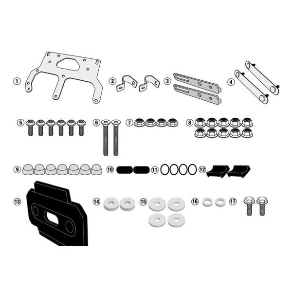 Givi S250 toolbox fixing kit Givi Honda CB500X 2013-2018