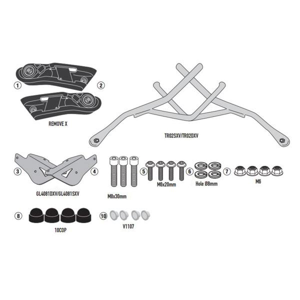 Telaietti borse laterali Givi REMOVE-X Honda CB1000R 2018-2020