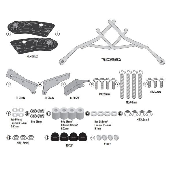 Soft side bag holder Givi REMOVE-X Honda Xadv 750 2021-2023