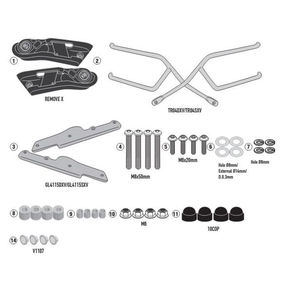 Soft side bag holder Givi REMOVE-X Kawasaki Z900 2020-2022
