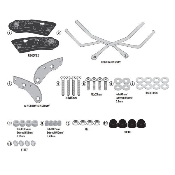 Soft side bag holder Givi REMOVE-X Kawasaki Z650 2020-2022