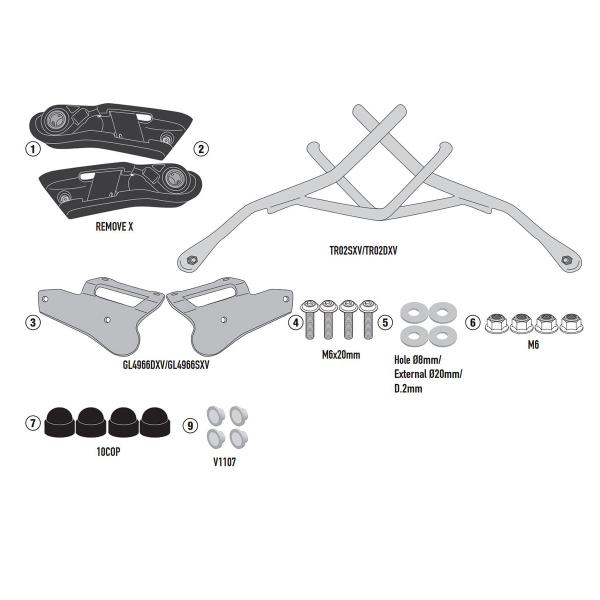 Telaietti borse laterali Givi REMOVE-X Aprilia RS660 2021-2023
