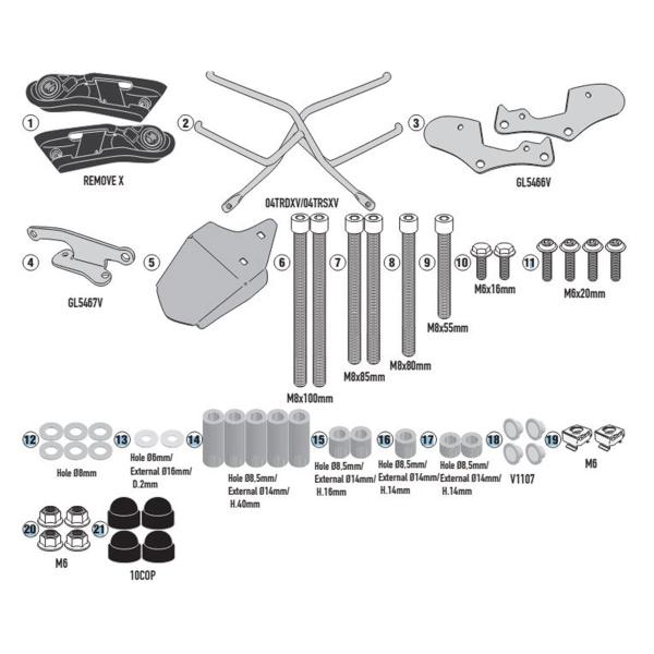 Telaietti borse laterali Givi REMOVE-X KTM Duke 890 R 2021-2023