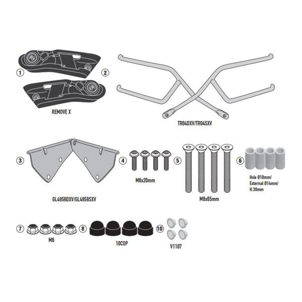 Soft side bag holder Givi REMOVE-X Moto Guzzi V7 850 Stone 2021-2023