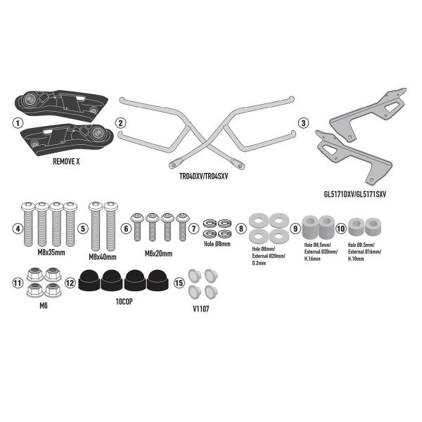 Soft side bag holder Givi REMOVE-X Benelli Leoncino 800 2022