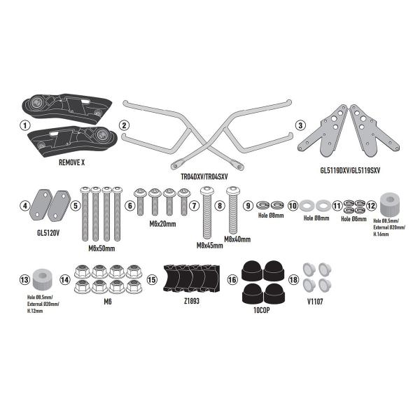 Telaietti borse laterali Givi REMOVE-X Royal Enfield Interceptor 650 2019-2022