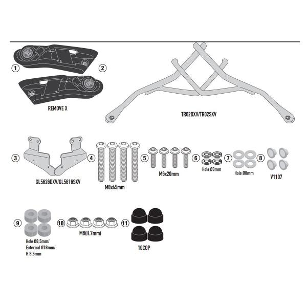 Soft side bag holder Givi REMOVE-X Royal Enfield Scram 411 2022