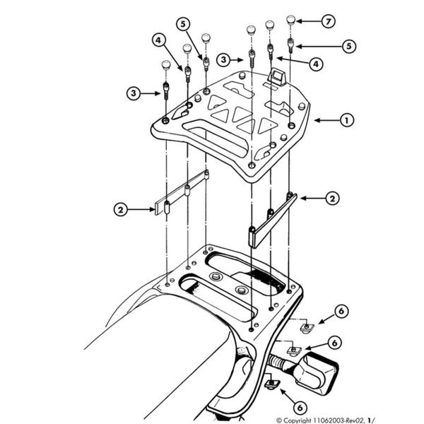 Attacco posteriore bauletto Givi Monokey Honda Africa Twin 750 1996-2002