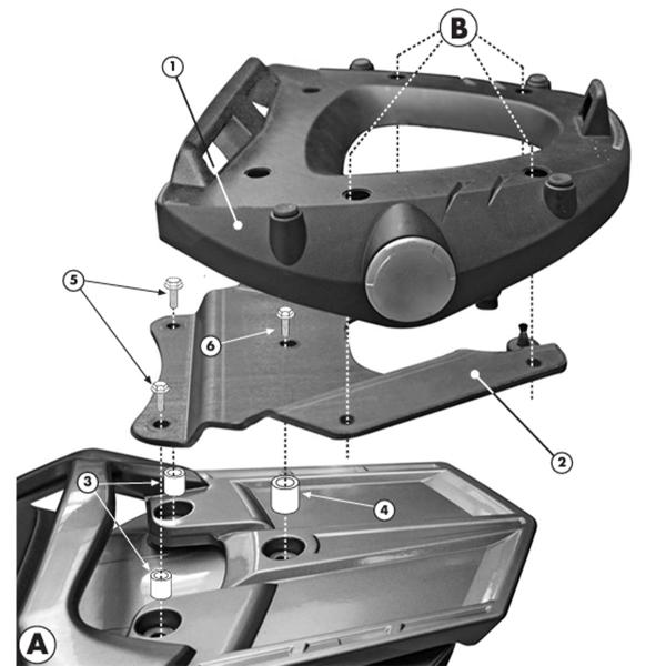 Attacco posteriore bauletto Givi Monolock Yamaha FJR1300 2006-2012
