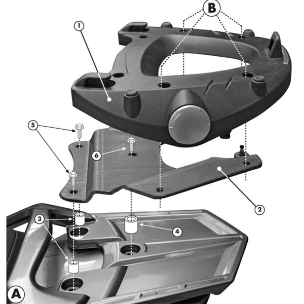 Attacco posteriore bauletto Kappa Monokey Yamaha FJR1300 2006-2012