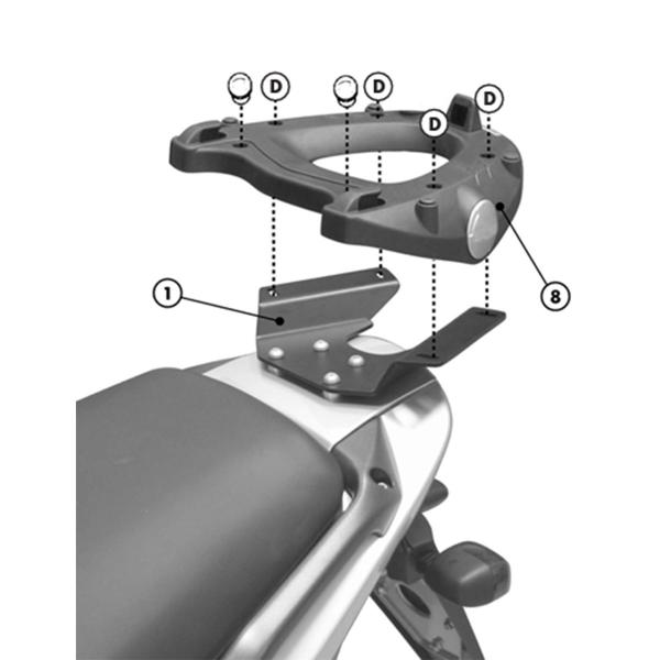 Attacco posteriore bauletto Givi Monolock Gilera Nexus 125 2006-2014