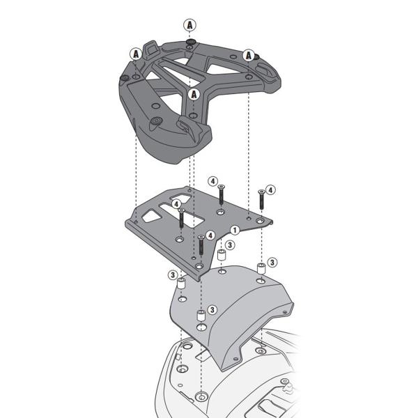 Attacco posteriore bauletto Kappa Monokey Honda Forza 300 ABS 2013-2017