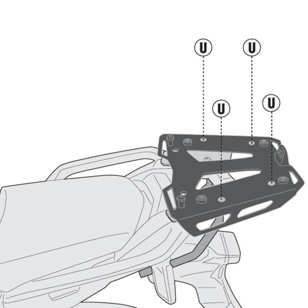 Attacco posteriore bauletto Givi Monokey Monolock Honda CRF1000L Africa Twin 2018-2019