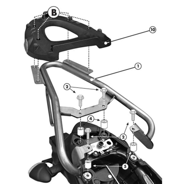 Attacco posteriore bauletto Kappa Monolock Suzuki Gladius 650 2009-2016