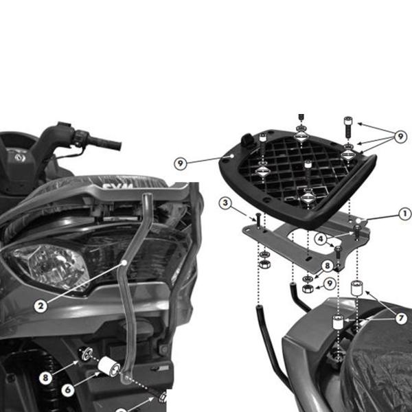 Attacco posteriore bauletto Kappa Monolock SYM Joyride Evo 125 2009-2022