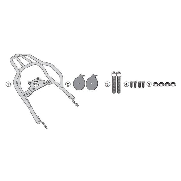 Rear rack Kappa top cases Monokey Monolock Kawasaki Z900RS 2018-2022