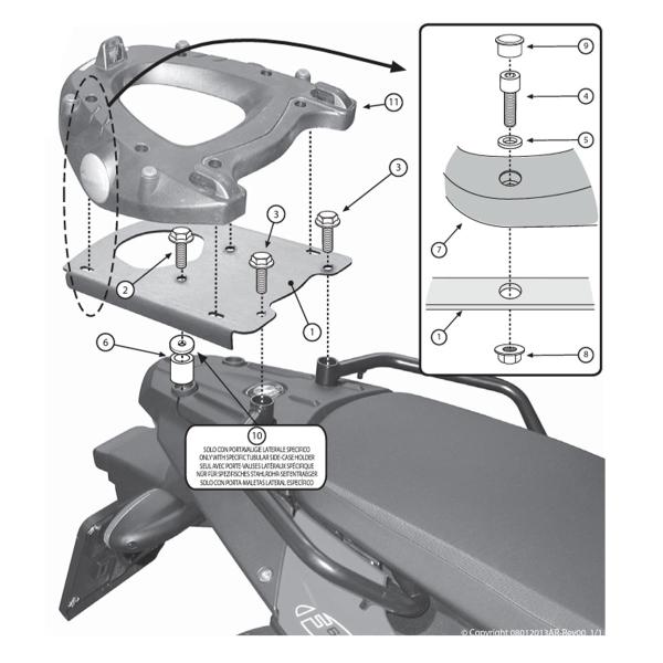 Attacco posteriore bauletto Kappa Monokey BMW F800GS 2008-2017