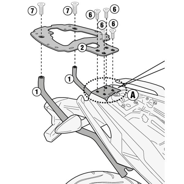Attacco posteriore bauletto Givi Monokey Monolock BMW G310R 2017-2023