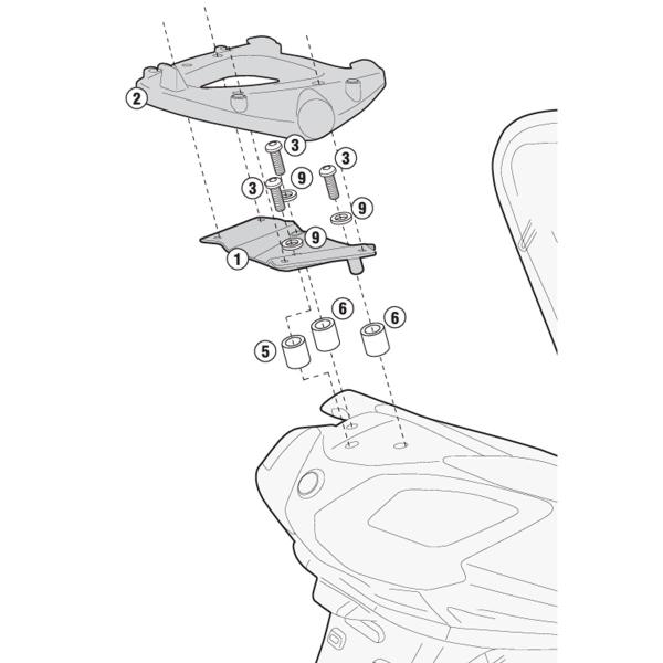 Rear rack Kappa top cases Monolock SYM Maxsym 400 2011-2020