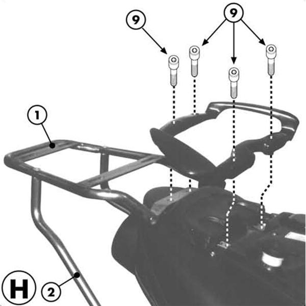 Attacco posteriore bauletto Givi Monolock Aprilia SR50 Ditech 1997-2005