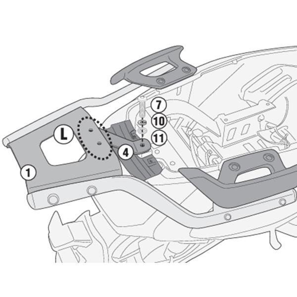 Attacco posteriore bauletto Kappa Monolock NIU MQI GT 2021-2023