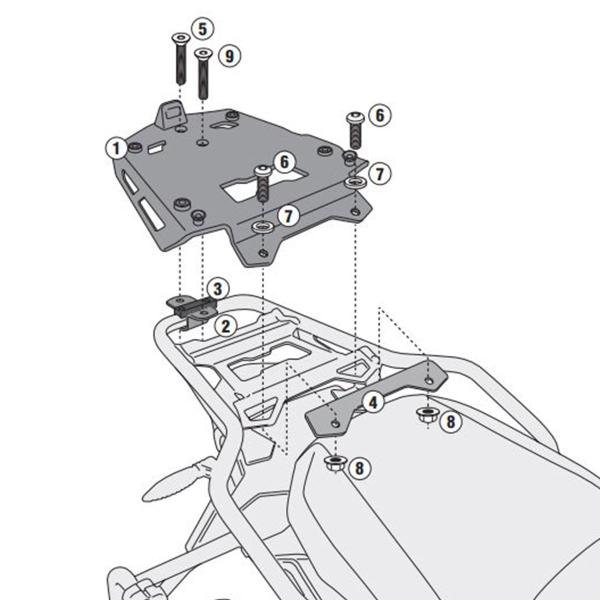 Attacco posteriore bauletto Kappa Monokey BMW R1200GS Adventure 2014-2018