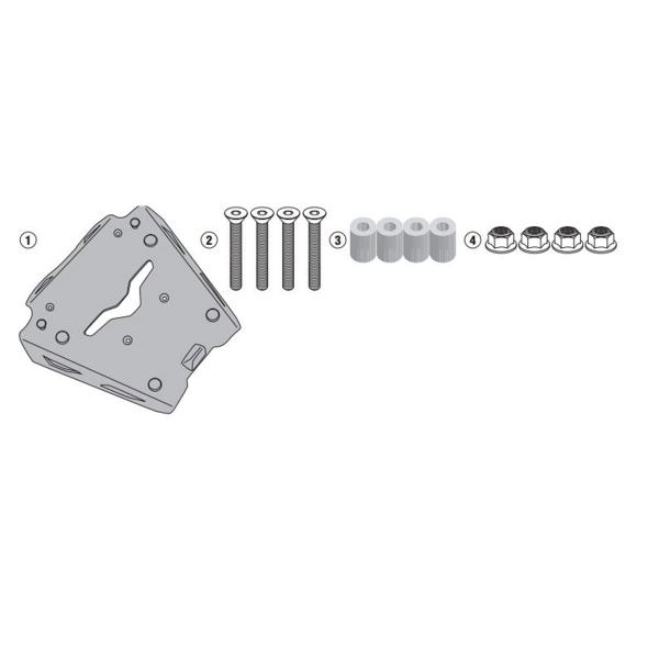 Attacco posteriore bauletto Kappa Monokey Moto Guzzi V85TT 2019-2022