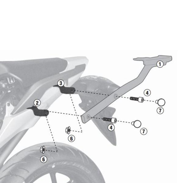 Attacco posteriore bauletto Kappa Monokey Monolock Honda NC750S 2014-2015