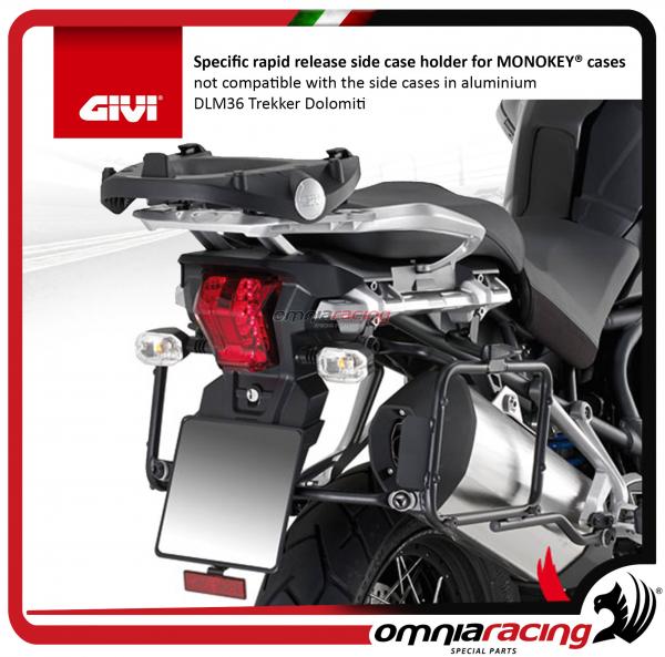 Givi Kit Fissaggio Portavaligie laterale rimozione rapida Monokey Triumph Tiger Explorer 1200 2016>