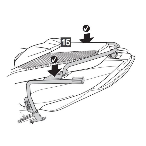 Pannier holder side cases SHAD 3P System Kymco AK550 Premium 2023-2025