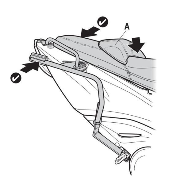 Pannier holder side cases SHAD 3P System Kymco AK550 2017-2025