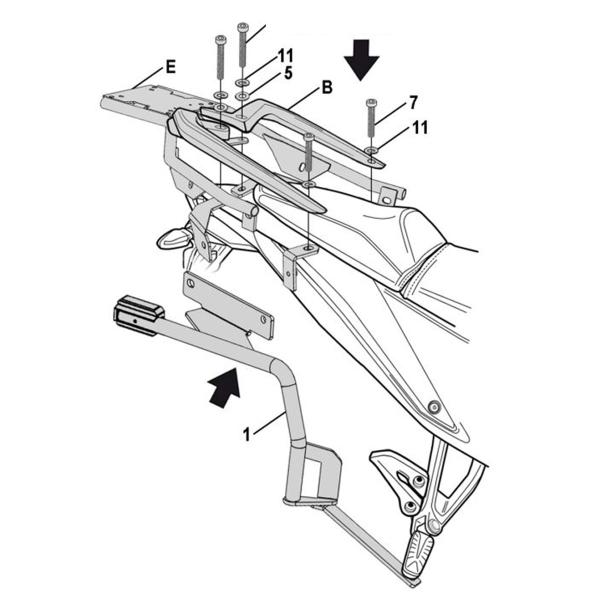 Pannier holder side cases SHAD 3P System KTM Adventure 390 2020-2025