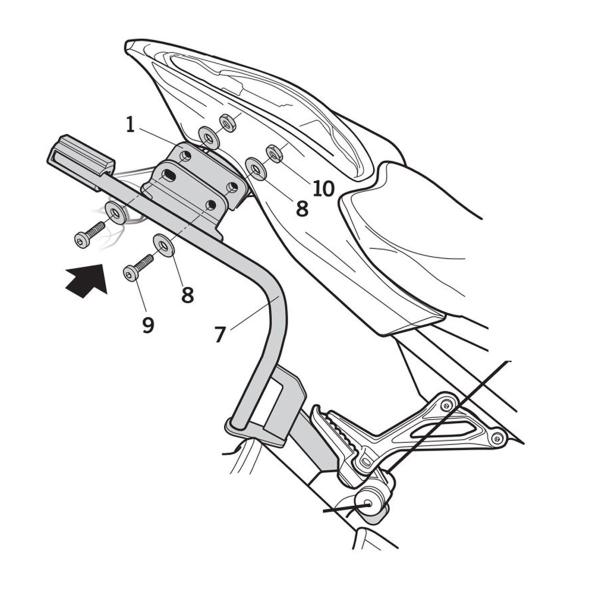 Pannier holder side cases SHAD 3P System Kawasaki Z900 2017-2025