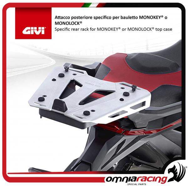 GIVI GIVI E43 central Monolock top case 43lt black ABS+plate+universal kit+backrest 