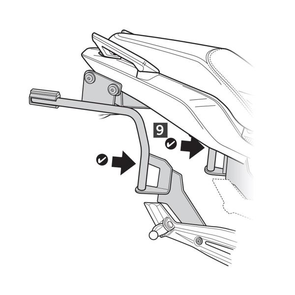 Pannier holder side cases SHAD 3P System Benelli BN302S 2019-2024