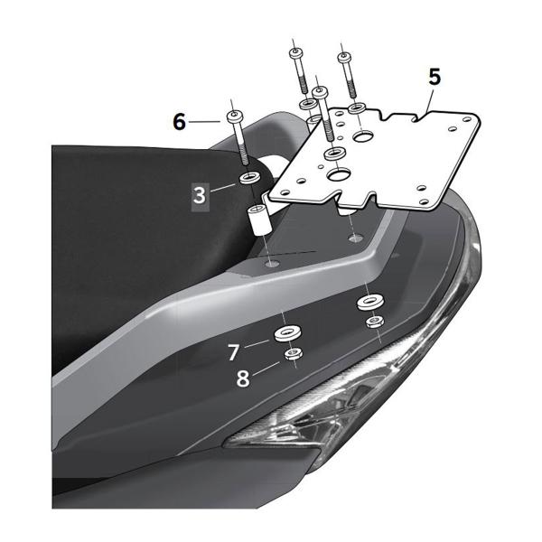 Attacco posteriore bauletto SHAD Daelim S3 125 2010-2024