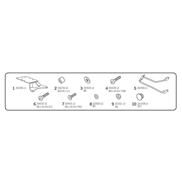 Attacco posteriore bauletto SHAD Daelim XQ1 125/250 2018-2024