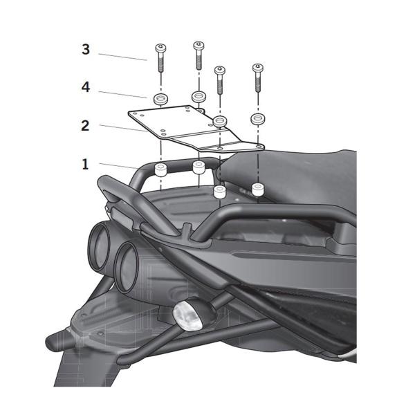 Attacco posteriore bauletto SHAD Gilera Fuoco 500 2007-2025