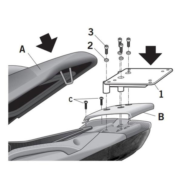 Attacco posteriore bauletto SHAD Aprilia SR MAX 125 2012-2017