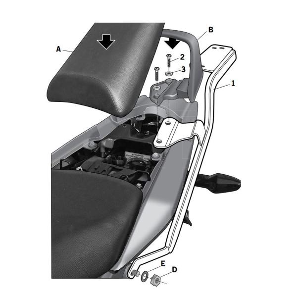 Attacco posteriore bauletto SHAD Honda CBF125 2008-2014