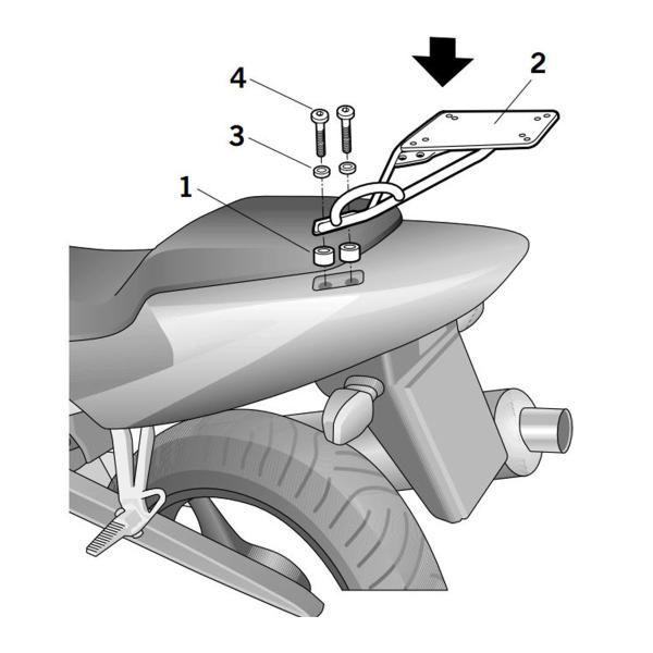 Attacco posteriore bauletto SHAD Honda CBR600F 2001-2008