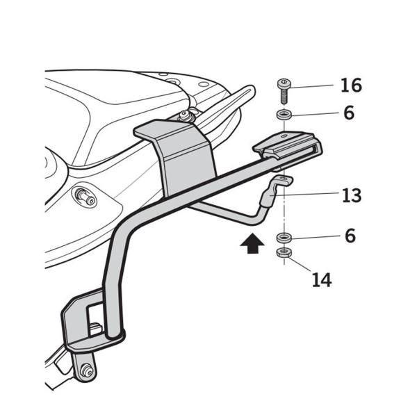 Pannier holder side cases SHAD 3P System Honda CBF500 2004-2010