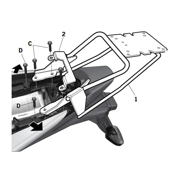 Attacco posteriore bauletto SHAD Honda CB300F 2011-2016