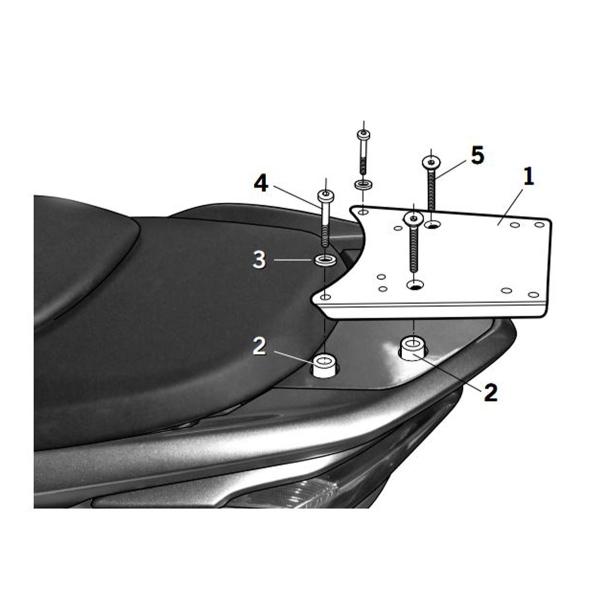 Attacco posteriore bauletto SHAD Honda Forza 300 2013-2017