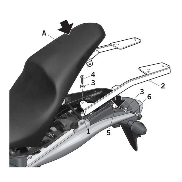 Attacco posteriore bauletto SHAD Honda Hornet CB600F 2007-2010