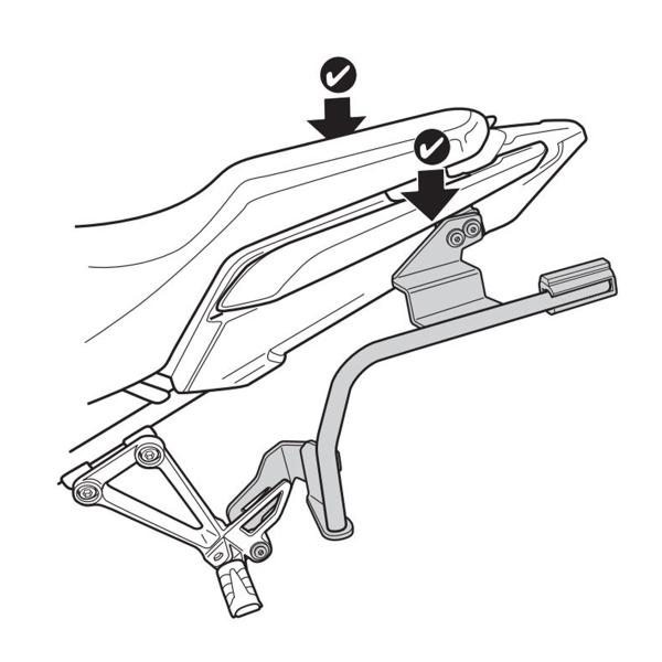 Pannier holder side cases SHAD 3P System Honda NX500 2023-2024