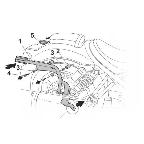 Pannier holder side cases SHAD 3P System Honda CMX Rebel 1100 2021-2025