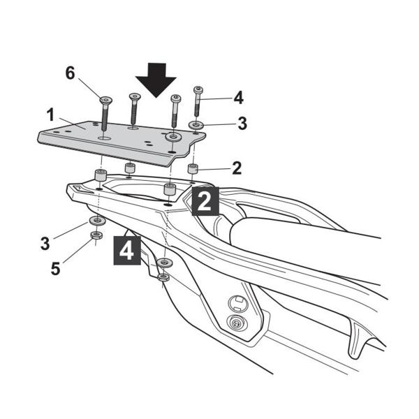 Attacco posteriore bauletto SHAD Honda VFR800 2005-2013